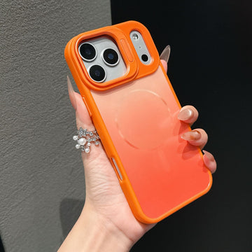 For iPhone 17 Series Magnetic Case with Gradient Lens Mount Protection