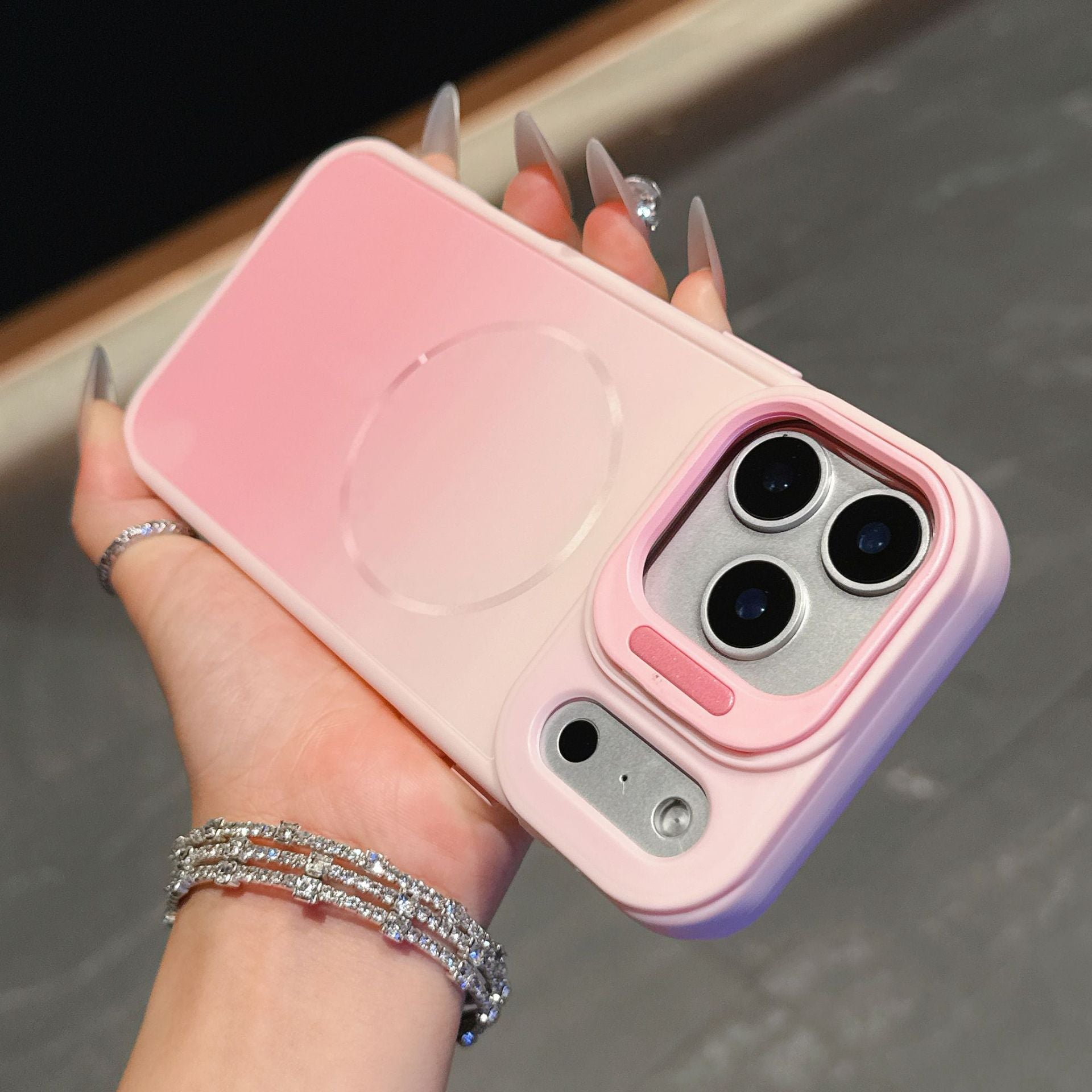 For iPhone 17 Series Magnetic Case with Gradient Lens Mount Protection