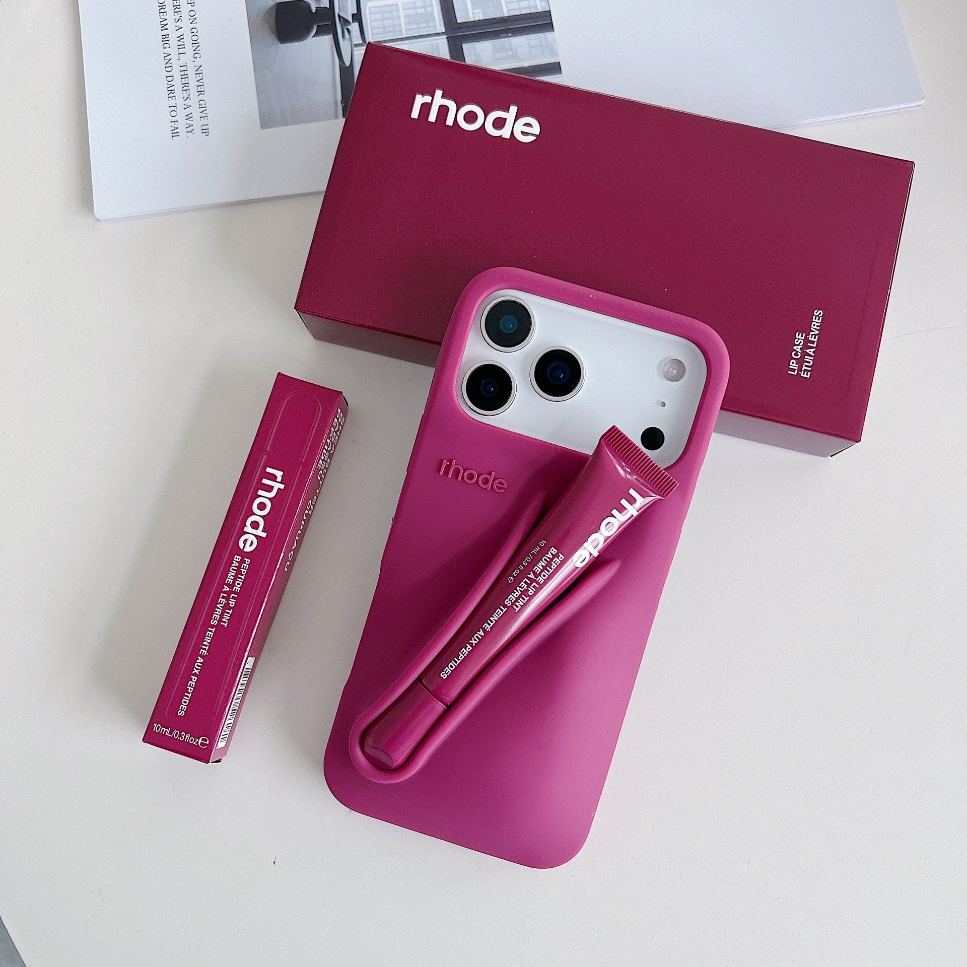 Gloss à lèvres créatif en silicone pour coque d'iPhone 