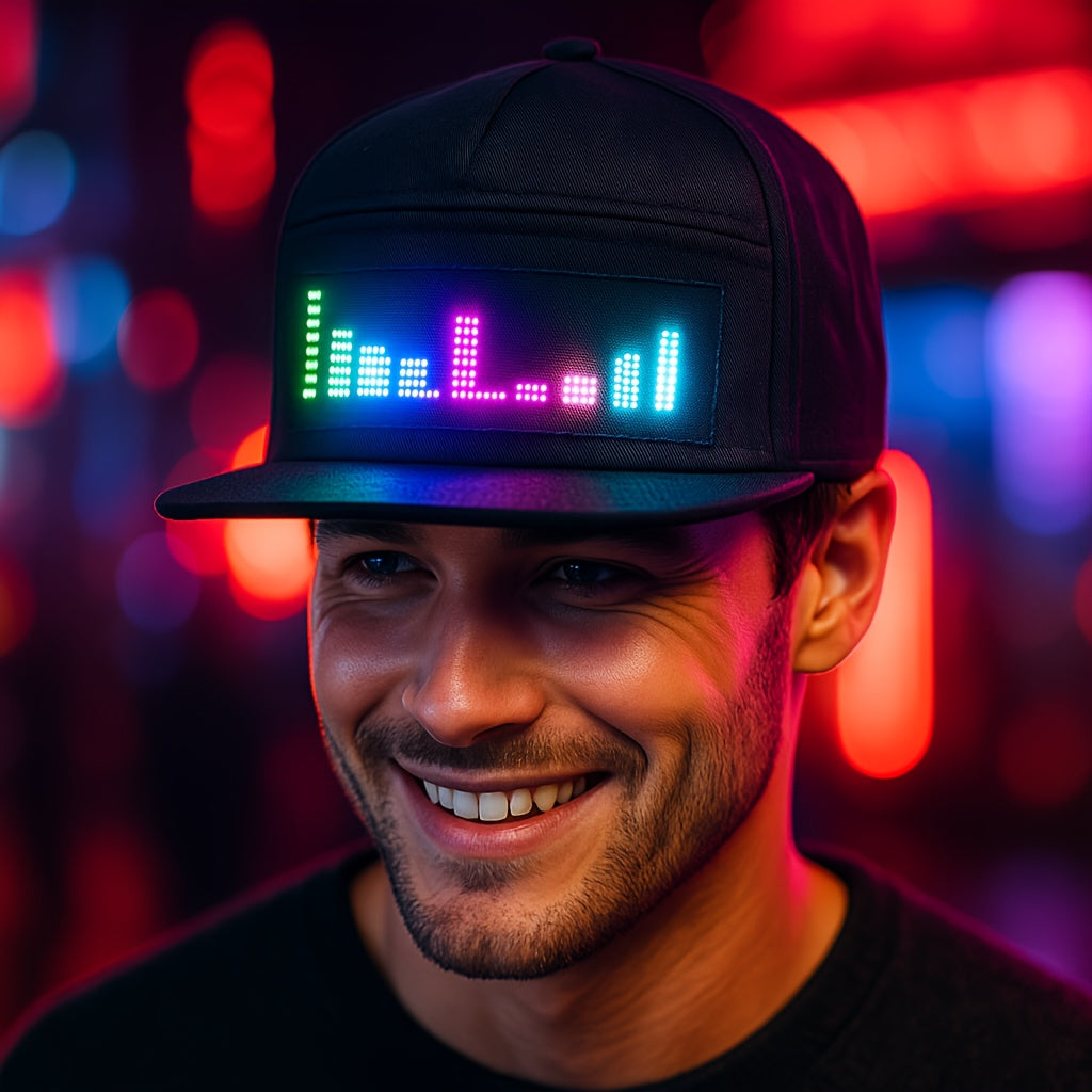 Chapeau LED programmable contrôlé par application 