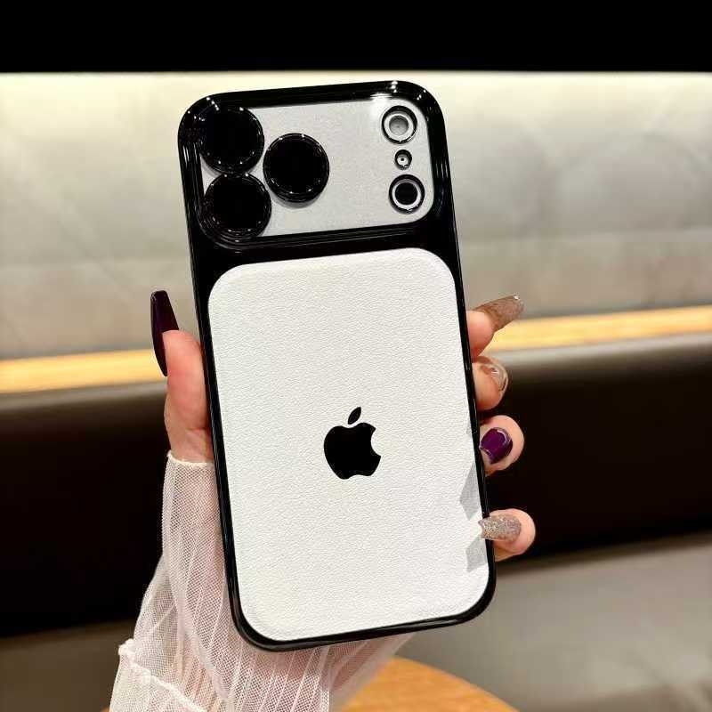 Spliced electroplated leather textured For iPhone protective case