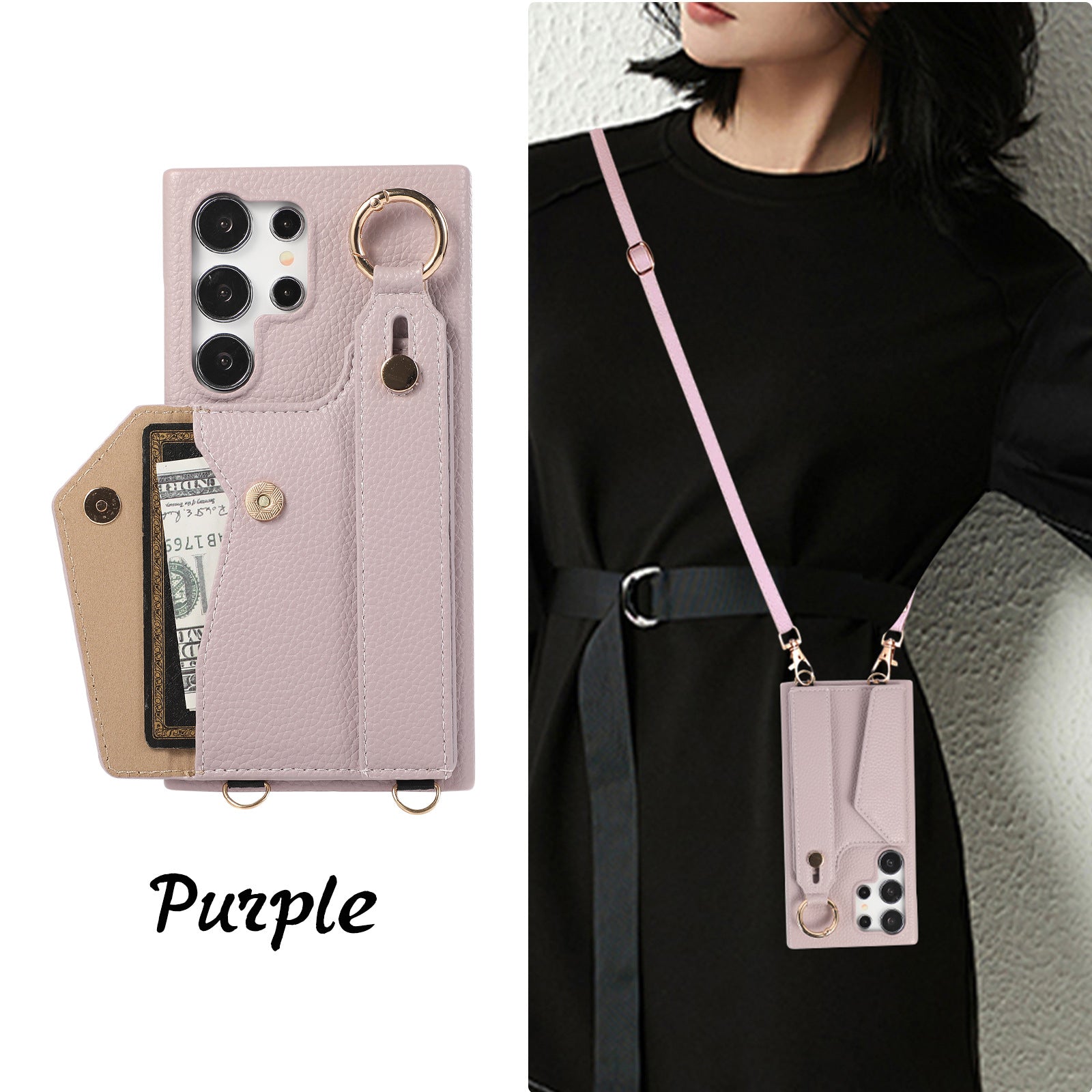 Crossbody Classic Leather Case for Galaxy