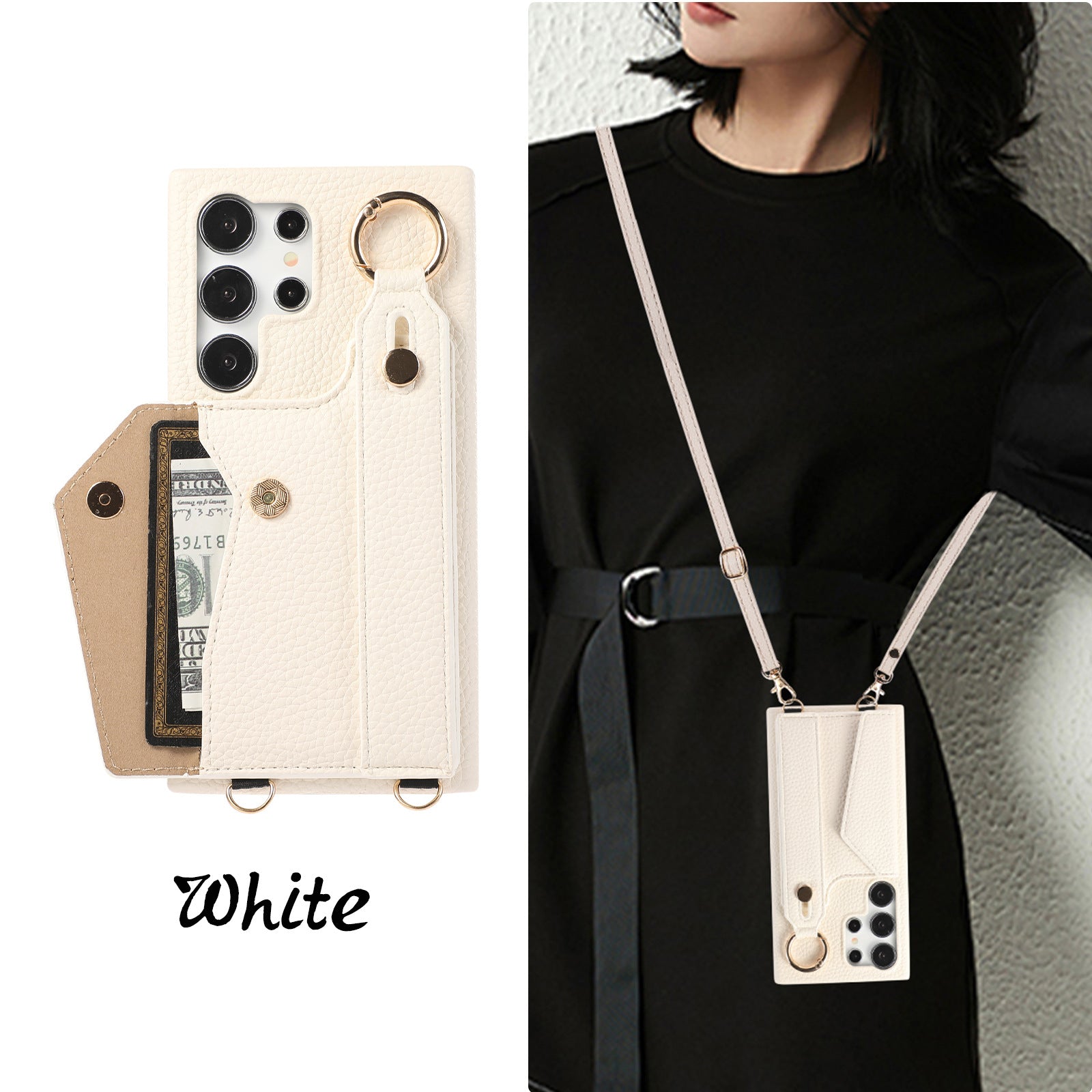 Crossbody Classic Leather Case for Galaxy