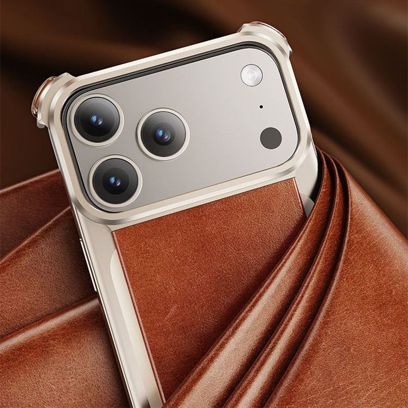 Magnetic Leather Case With Hidden Stand For iPhone 17 Pro Max