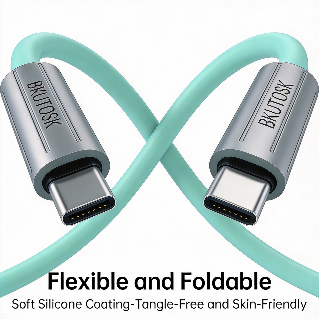 BKUTOSK 120W Silicone USB-C to C Fast Charge Cable
