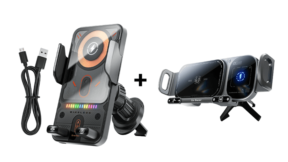 2026 Intelligente 2-in-1🚗 Auto-Handyhalterung📱 mit kabelloser Ladefunktion