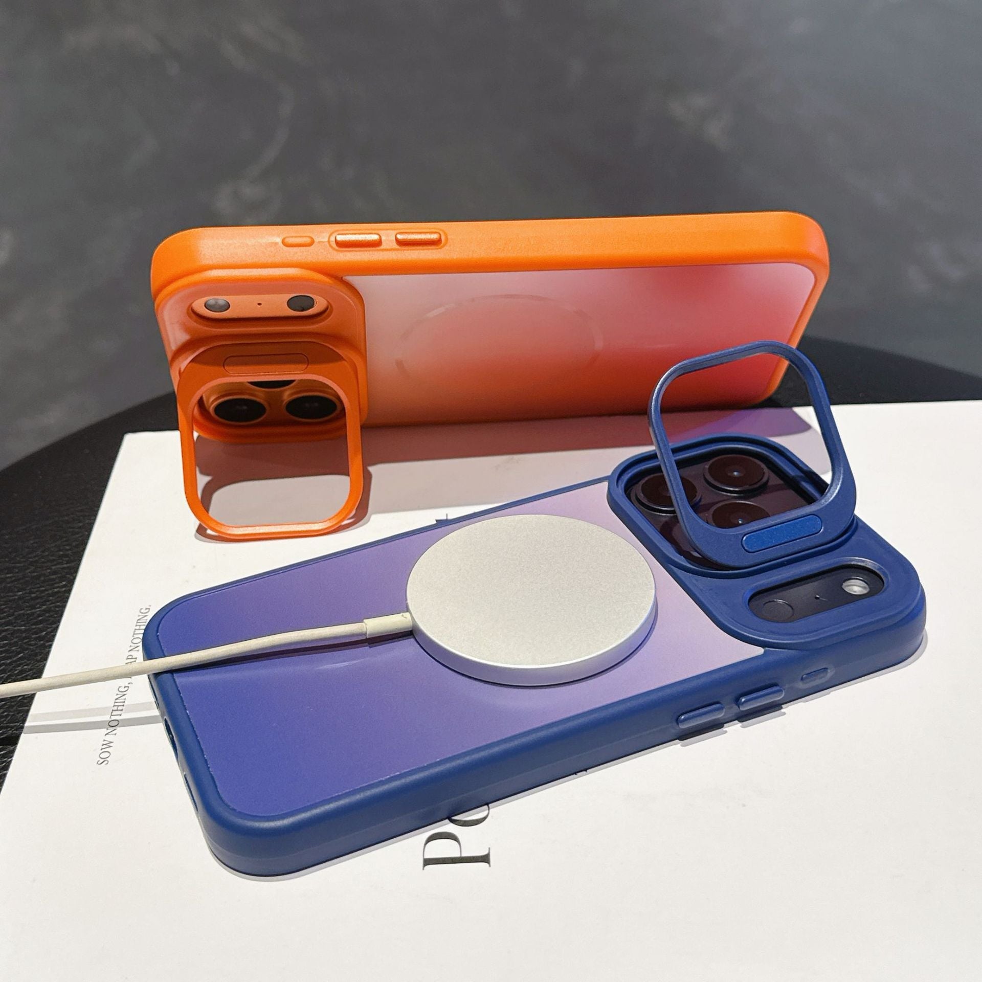 For iPhone 17 Series Magnetic Case with Gradient Lens Mount Protection