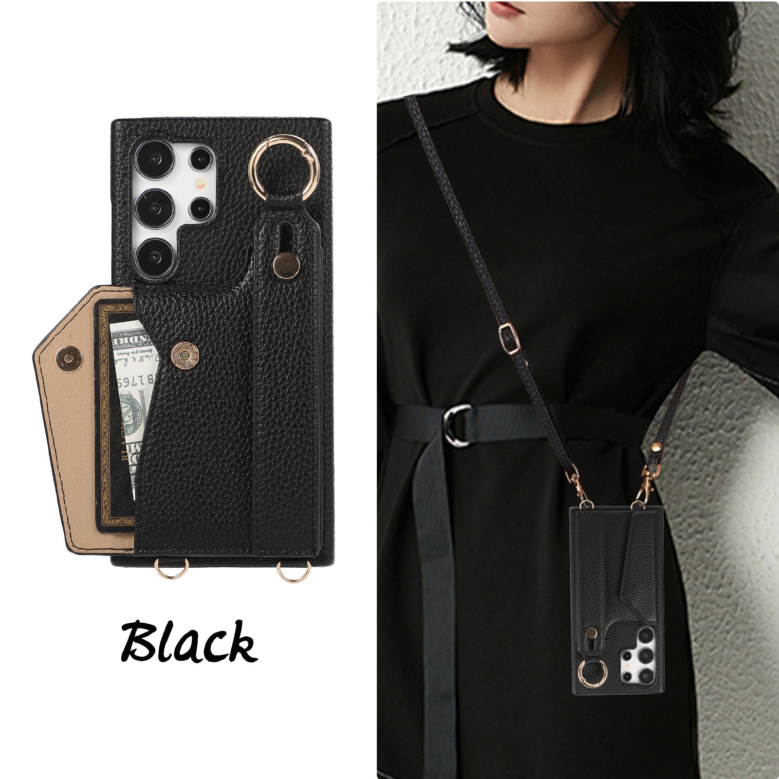 Crossbody Classic Leather Case for Galaxy