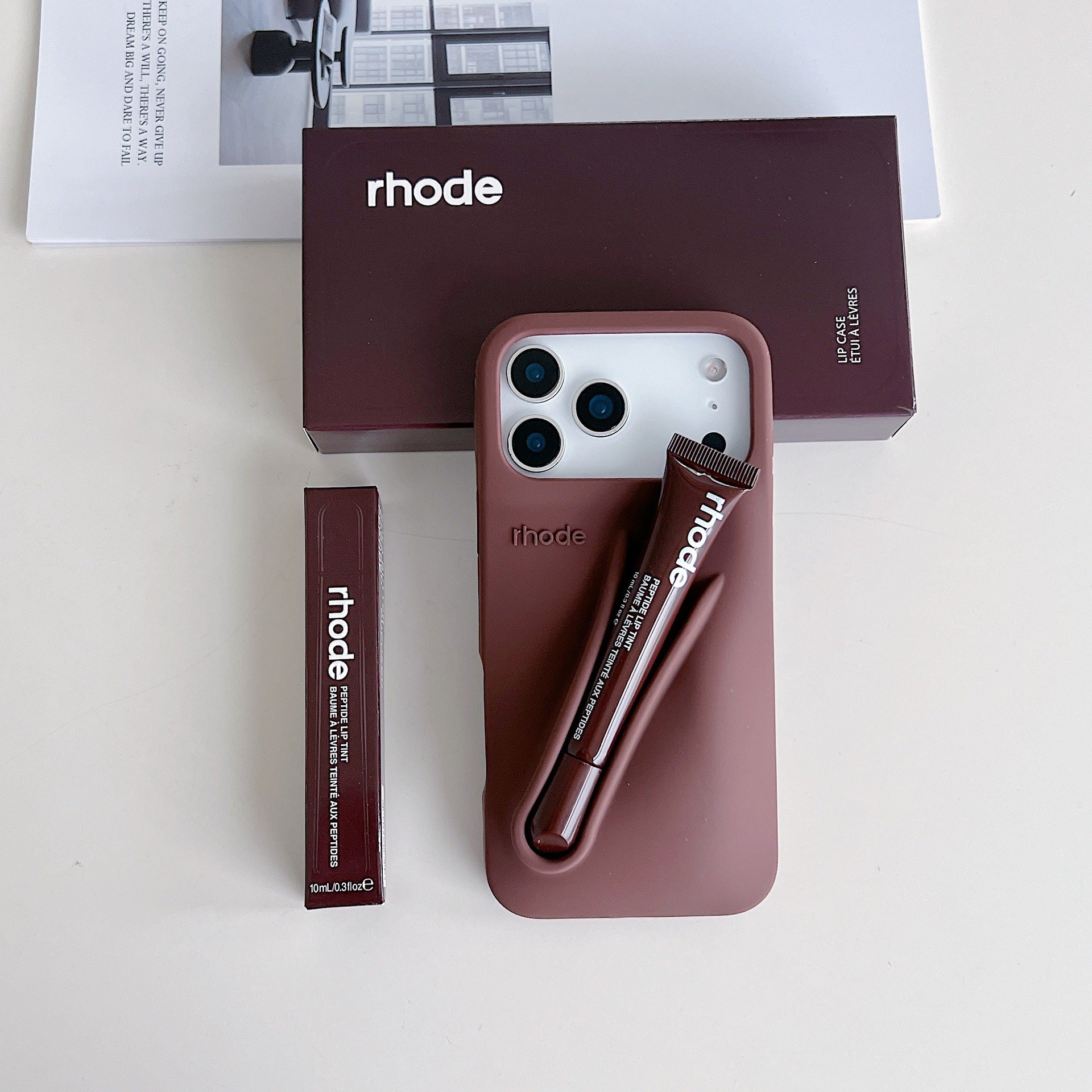 Gloss à lèvres créatif en silicone pour coque d'iPhone 