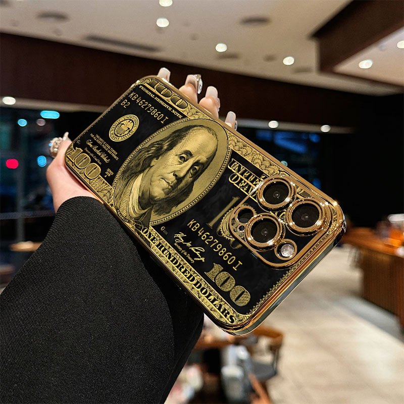 Gold-plated dollar design iPhone case