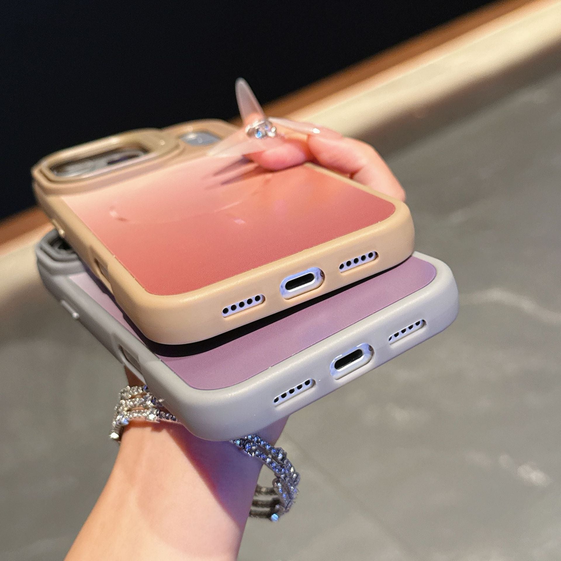 For iPhone 17 Series Magnetic Case with Gradient Lens Mount Protection