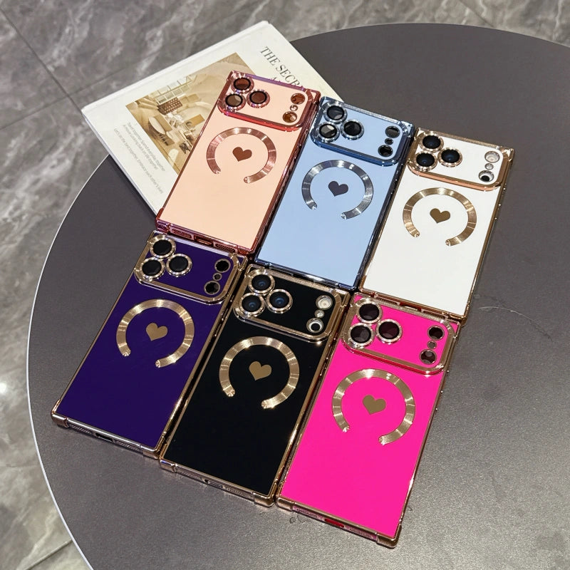 For iPhone 17 Series Heart Magnetic Case