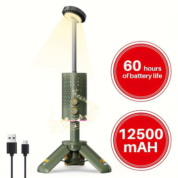 Lanterne de camping avec haut-parleur Bluetooth, batterie rechargeable 10 000 mAh 